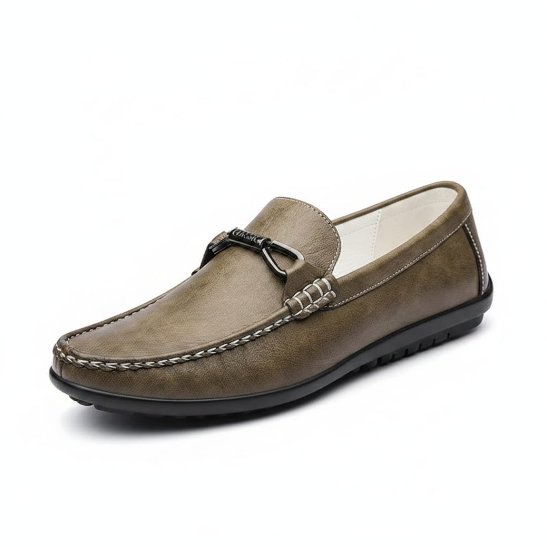 Kevin Cuir Mocassins – Confort Structure Chaussures À Enfiler Souple