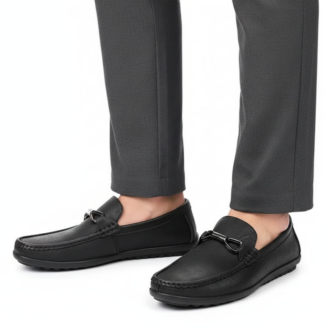 Kevin Cuir Mocassins – Confort Structure Chaussures À Enfiler Souple