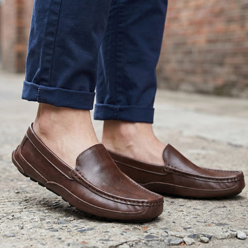 Fabrizio Mocassins en Cuir Cousus Main – Chaussures Élégantes Casual Quotidiennes à Enfiler