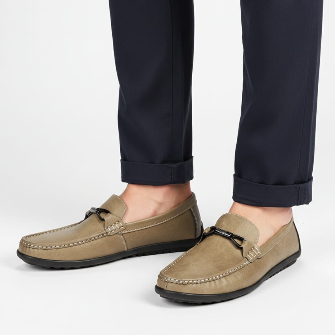 Kevin Cuir Mocassins – Confort Structure Chaussures À Enfiler Souple