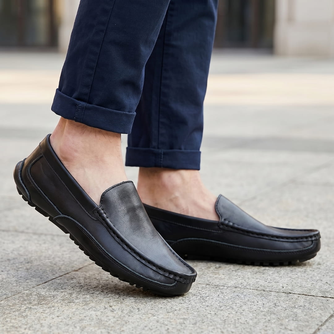 Fabrizio Mocassins en Cuir Cousus Main – Chaussures Élégantes Casual Quotidiennes à Enfiler