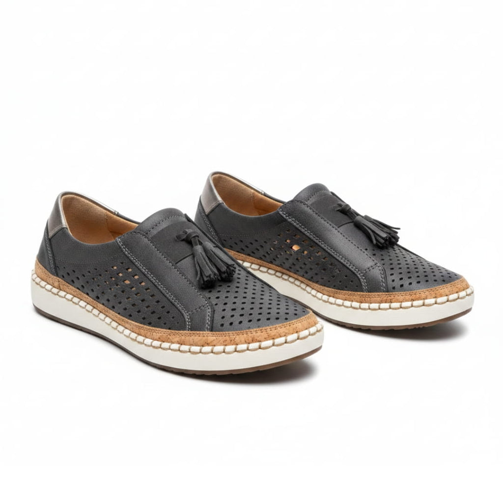 Amari Baskets Sneakers en Cuir – Soutien Voûte Plantaire Confort Chaussures À Enfiler