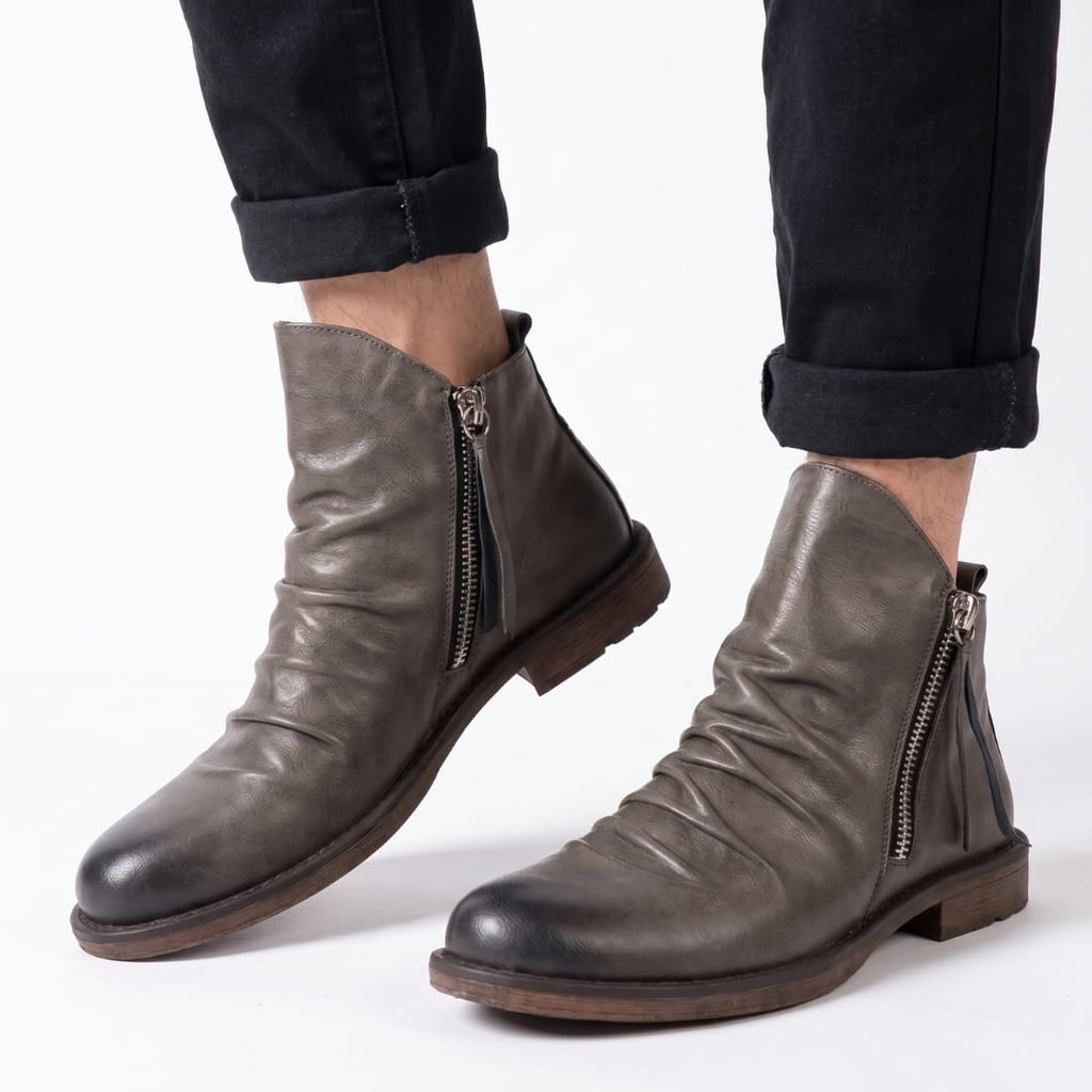 Harrison Bottines Chelsea en Cuir Pleine Fleur – Bottes Robustes à Zip Latéral