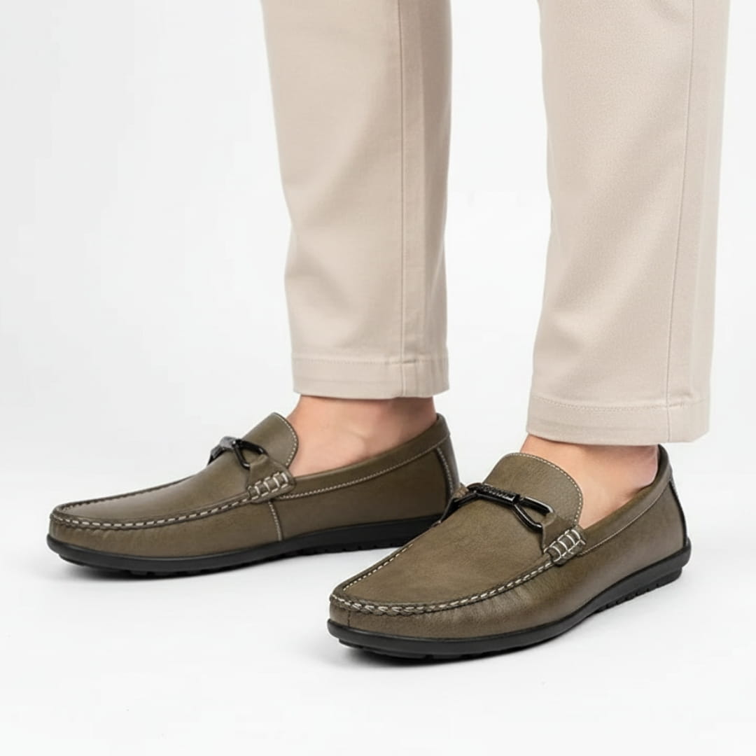 Kevin Cuir Mocassins – Confort Structure Chaussures À Enfiler Souple