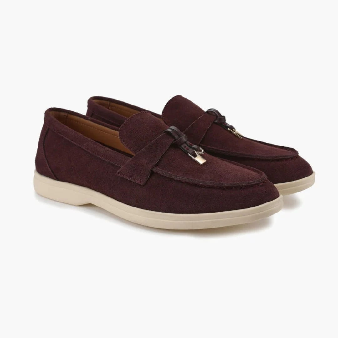 Christine Mocassins en Daim – Silhouette Élégante Chaussures À Enfiler Casual