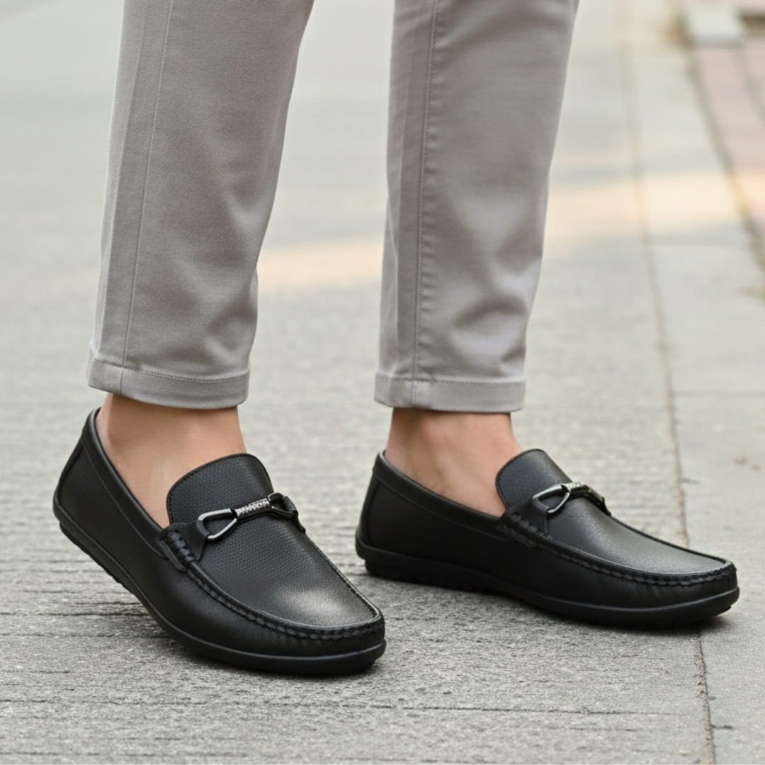 Kevin Cuir Mocassins – Confort Structure Chaussures À Enfiler Souple
