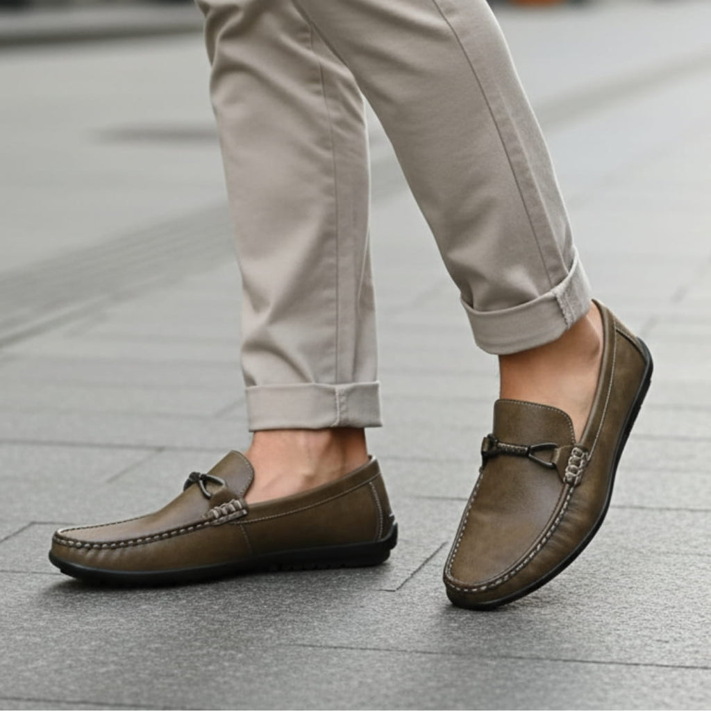 Kevin Cuir Mocassins – Confort Structure Chaussures À Enfiler Souple