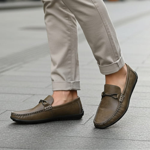 Kevin Cuir Mocassins – Confort Structure Chaussures À Enfiler Souple