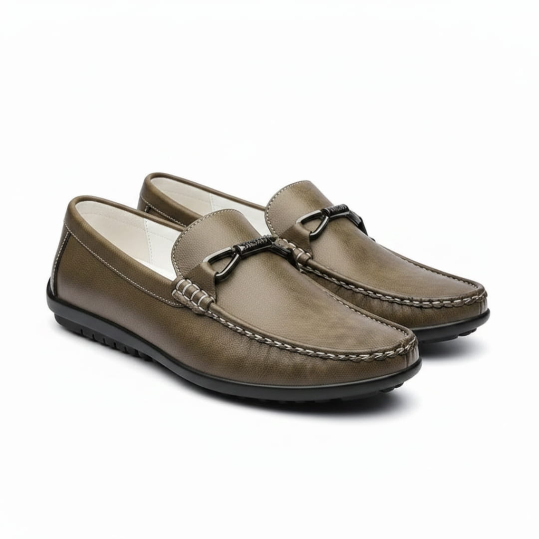 Kevin Cuir Mocassins – Confort Structure Chaussures À Enfiler Souple