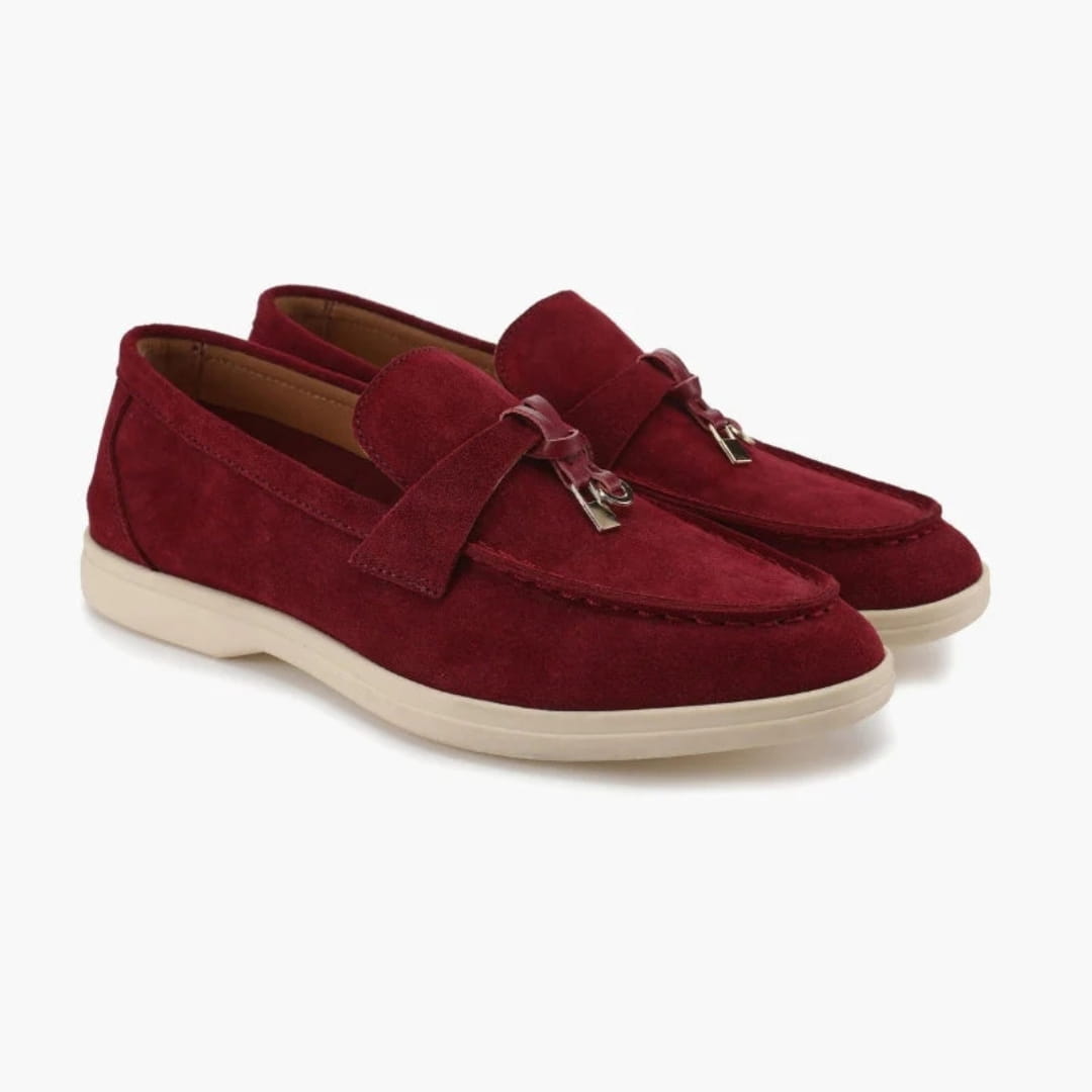 Christine Mocassins en Daim – Silhouette Élégante Chaussures À Enfiler Casual