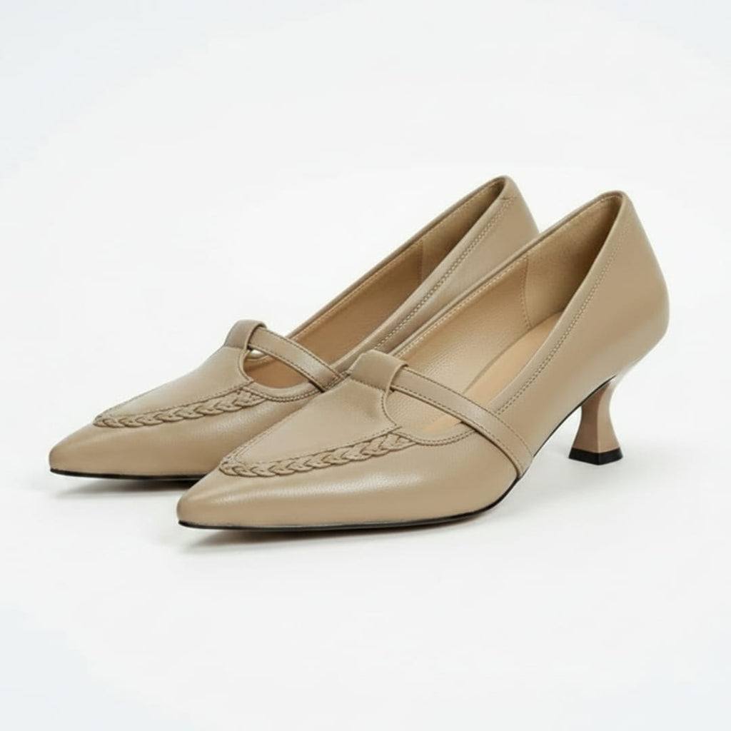 Melissa Escarpins en Cuir – Talon Kitten Confort Bout Pointu