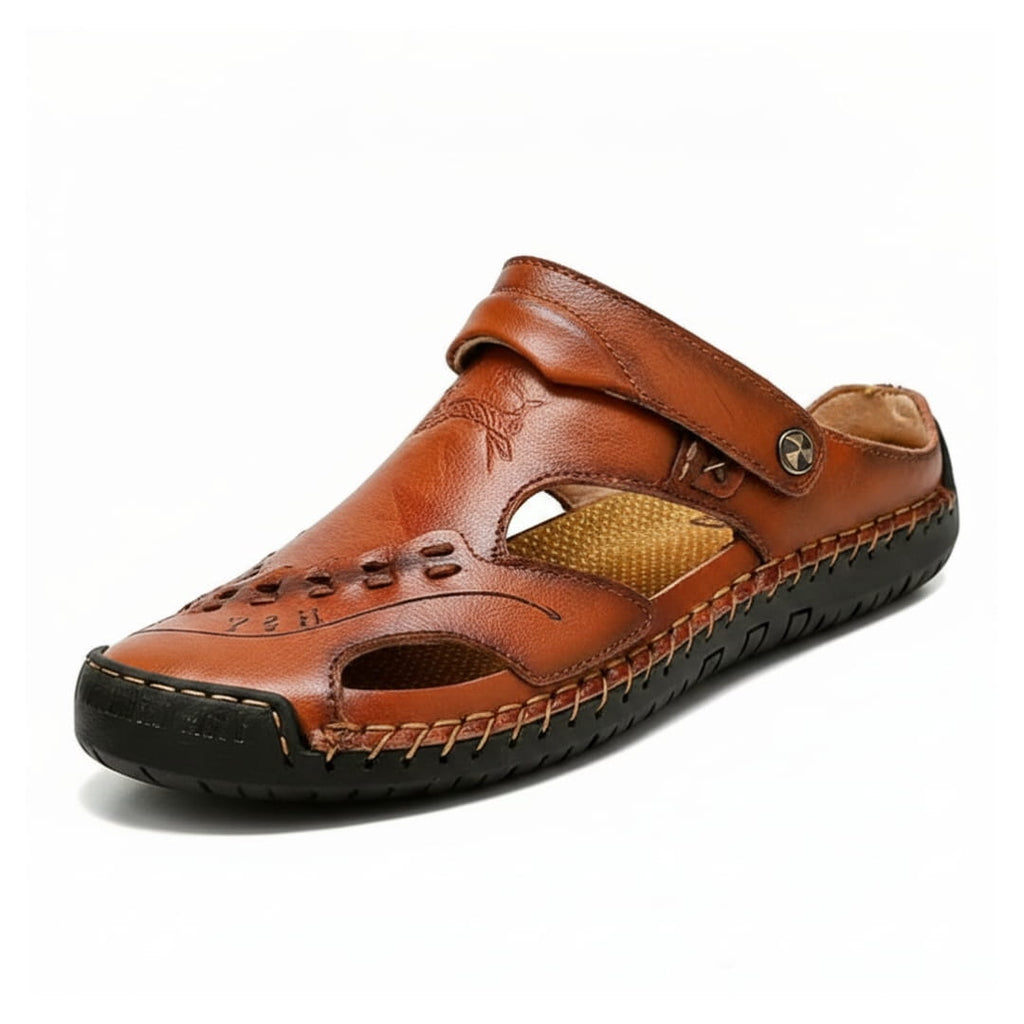 Mikael Sandales en Cuir à Bout Fermé – Chaussures d'Été Confort Extérieur et Plage