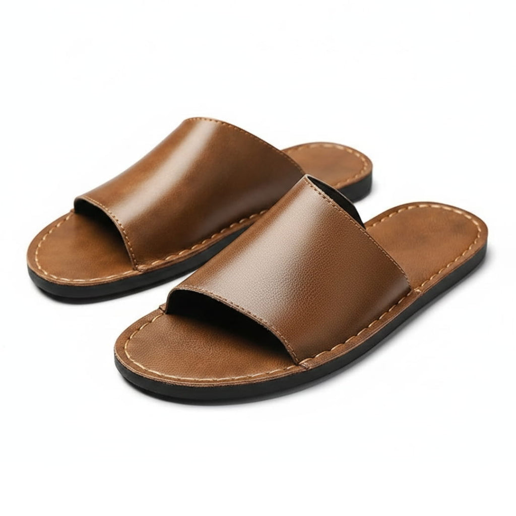 Elio Sandales Slide en Cuir Minimalistes – Mules de Printemps-Été Élégantes à Enfiler
