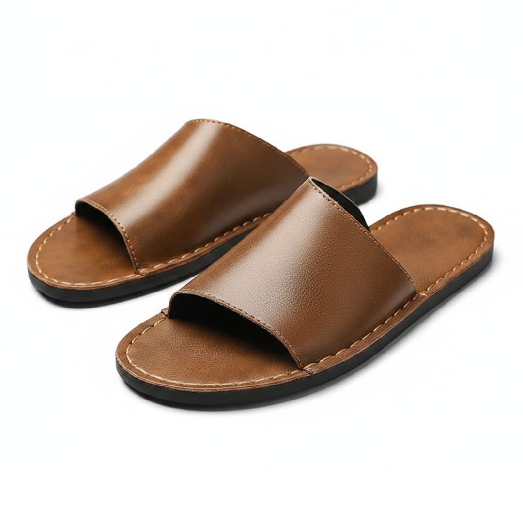 Elio Sandales Slide en Cuir Minimalistes – Mules de Printemps-Été Élégantes à Enfiler