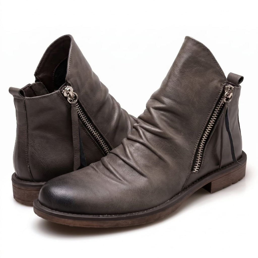 Harrison Bottines Chelsea en Cuir Pleine Fleur – Bottes Robustes à Zip Latéral