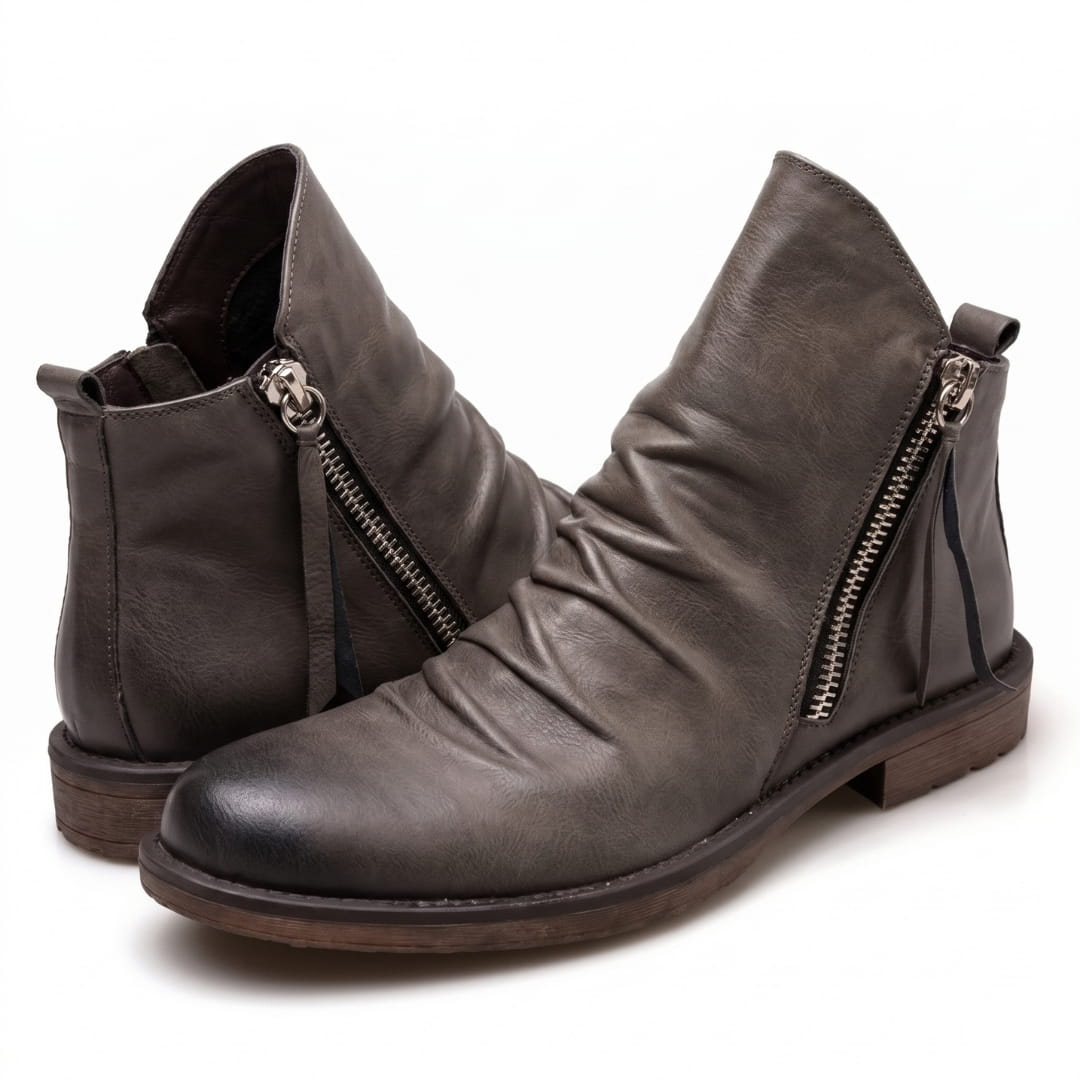 Harrison Bottines Chelsea en Cuir Pleine Fleur – Bottes Robustes à Zip Latéral