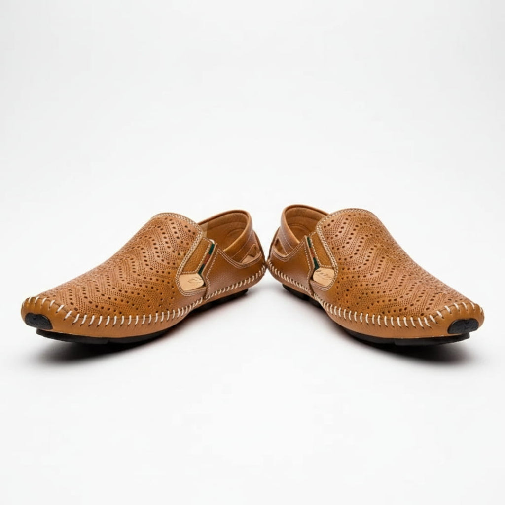 Jean Sandales en Cuir Perforé Confort Respirant Semelle Coussinée Chaussures Été