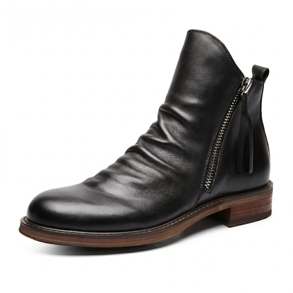 Harrison Bottines Chelsea en Cuir Pleine Fleur – Bottes Robustes à Zip Latéral