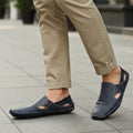 Jean Sandales en Cuir Perforé Confort Respirant Semelle Coussinée Chaussures Été