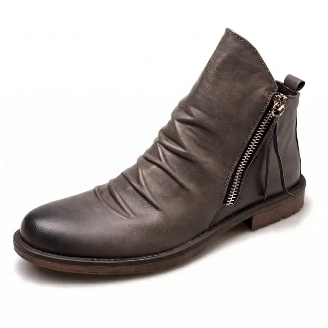 Harrison Bottines Chelsea en Cuir Pleine Fleur – Bottes Robustes à Zip Latéral