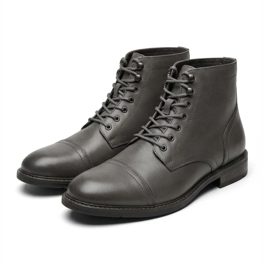 Brooklyn Bottes Hautes en Cuir Pleine Fleur – Bottes Urbaines Robustes à Lacets