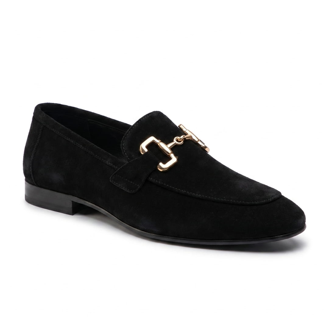 Pietro Mocassins en Daim Premium à Boucle – Souliers Habillés Élégants en Suède à Enfiler