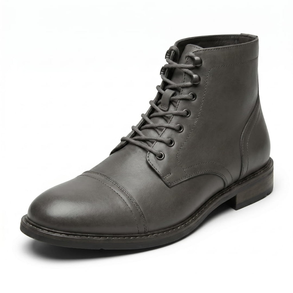 Brooklyn Bottes Hautes en Cuir Pleine Fleur – Bottes Urbaines Robustes à Lacets