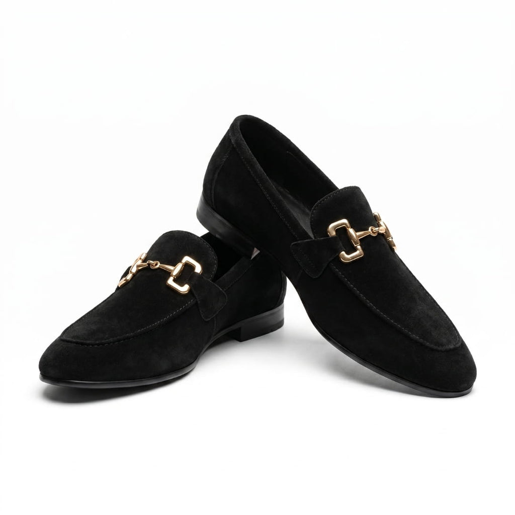 Pietro Mocassins en Daim Premium à Boucle – Souliers Habillés Élégants en Suède à Enfiler