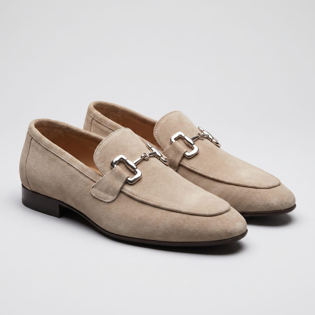 Pietro Mocassins en Daim Premium à Boucle – Souliers Habillés Élégants en Suède à Enfiler