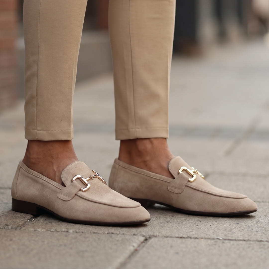 Pietro Mocassins en Daim Premium à Boucle – Souliers Habillés Élégants en Suède à Enfiler