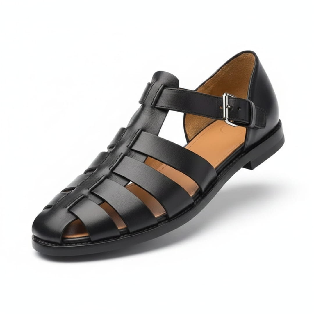 Carlo Cuir Sandales Pêcheur – Confort Estival Souple Marche Pieds
