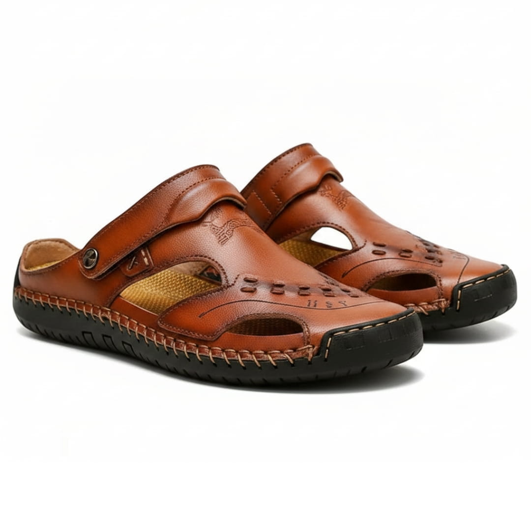 Mikael Sandales en Cuir à Bout Fermé – Chaussures d'Été Confort Extérieur et Plage