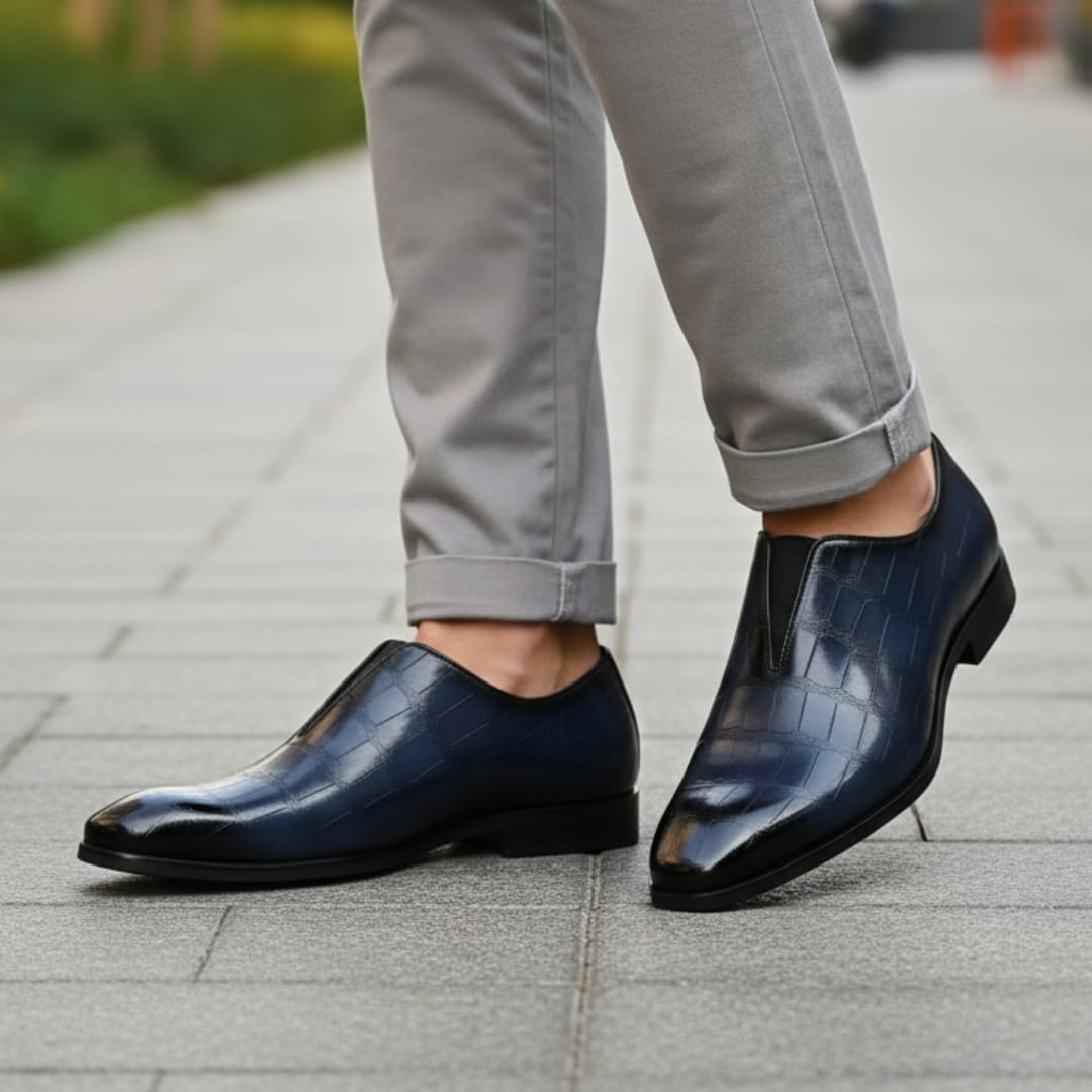 Sian Mocassins en Cuir Gaufré – Confort Durable Chaussures À Enfiler