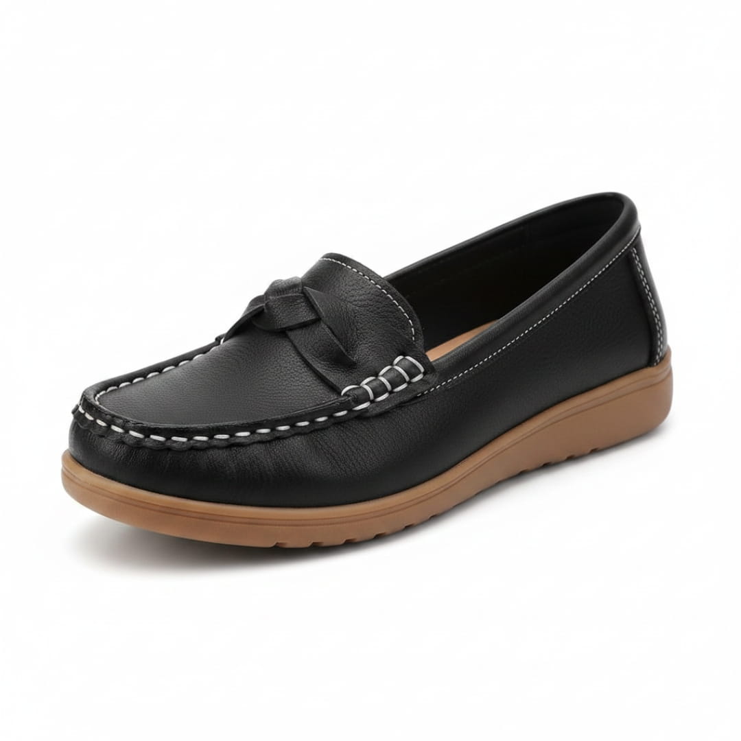 Aurélie Mocassins en Cuir Souple Ergonomiques – Chaussures Confort Marche Quotidienne