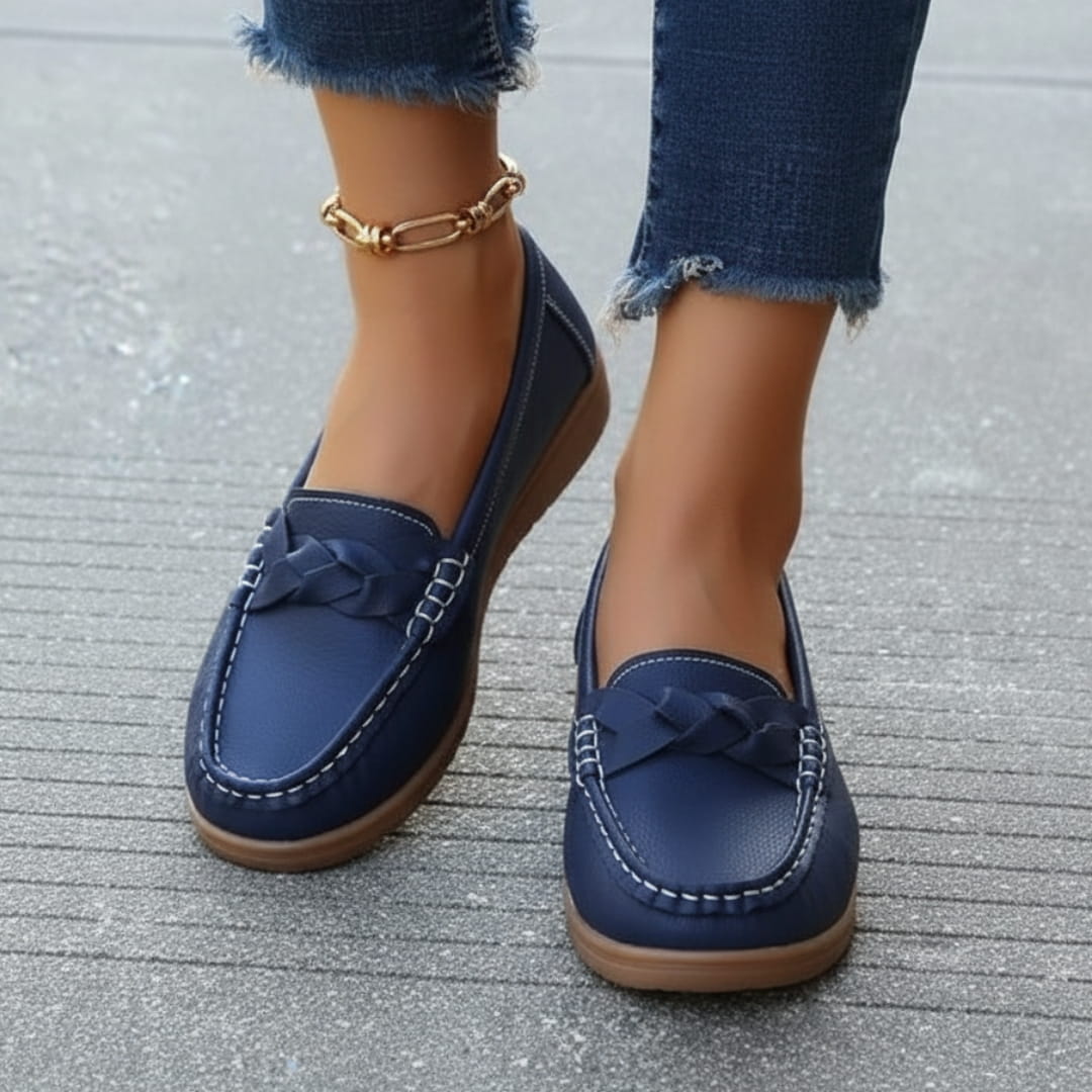 Aurélie Mocassins en Cuir Souple Ergonomiques – Chaussures Confort Marche Quotidienne