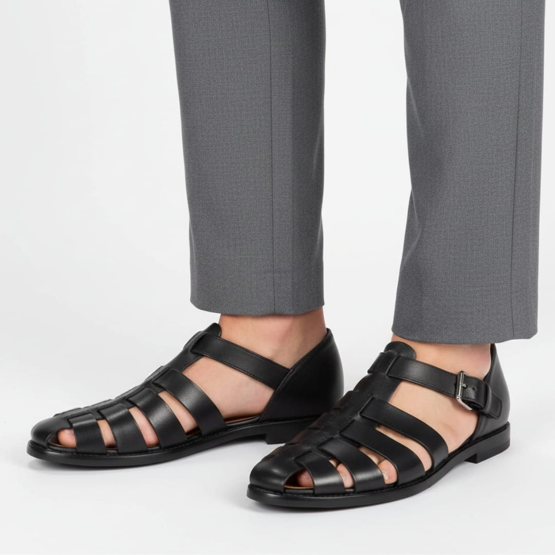 Carlo Cuir Sandales Pêcheur – Confort Estival Souple Marche Pieds