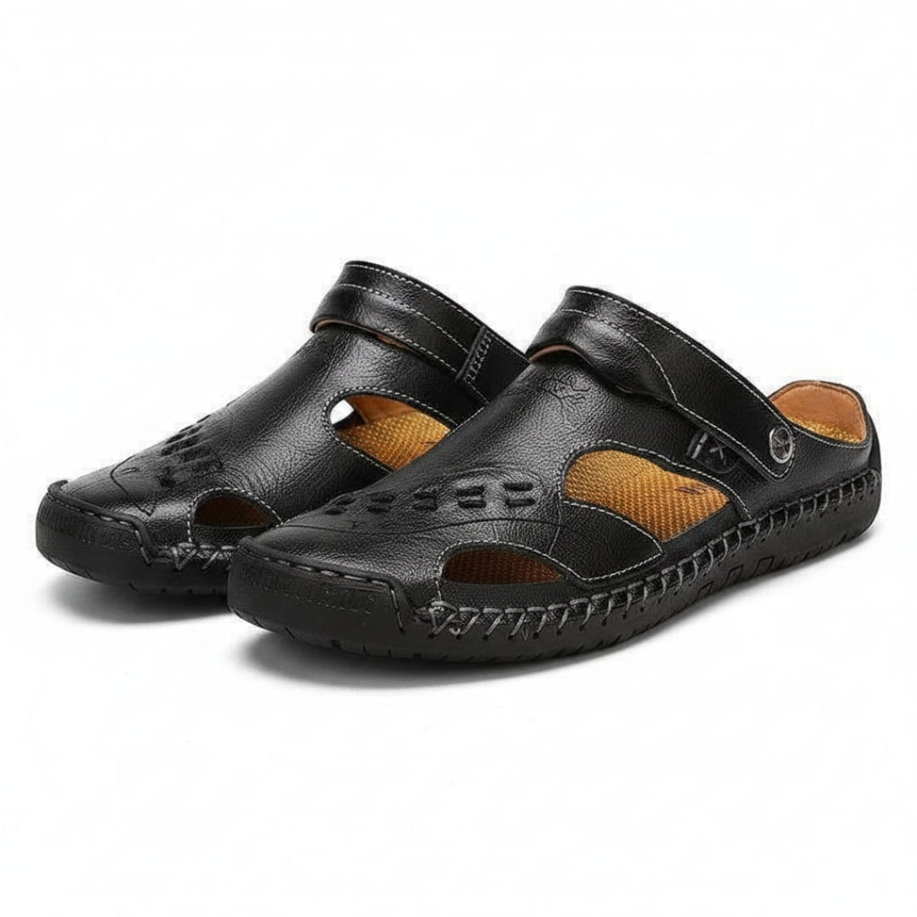 Mikael Sandales en Cuir à Bout Fermé – Chaussures d'Été Confort Extérieur et Plage