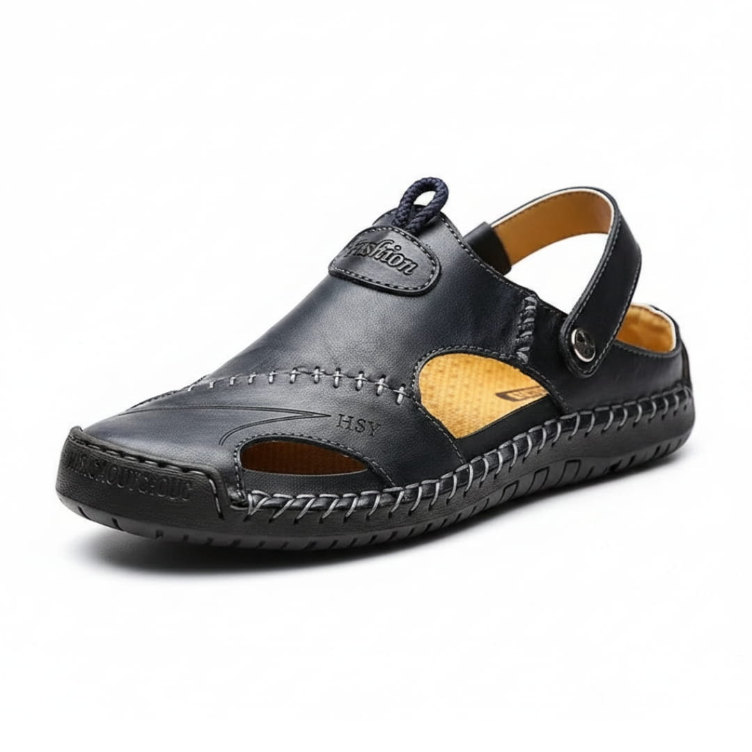 Alvaro Sandales en Cuir à Bout Fermé Style Pêcheur – Chaussures Confort Polyvalent Élégant