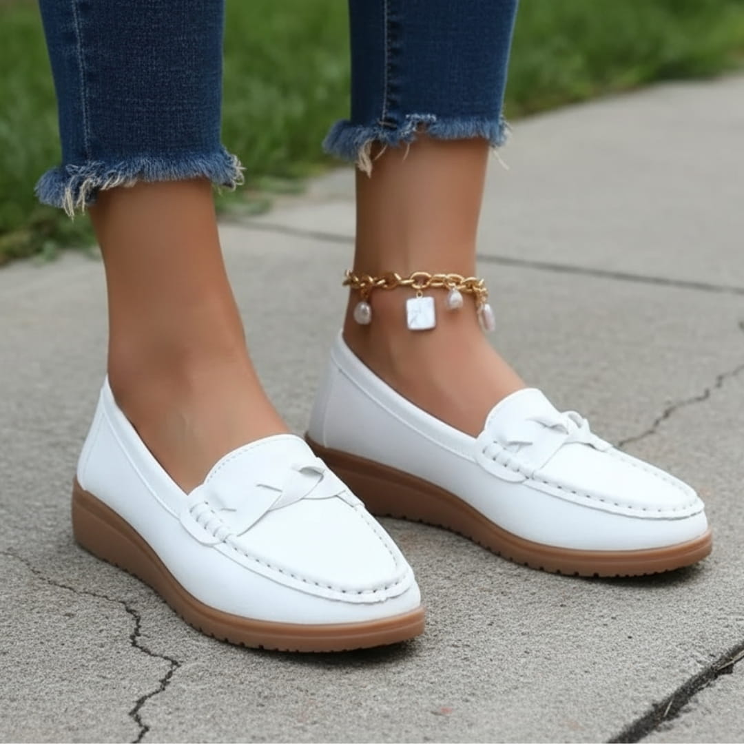 Aurélie Mocassins en Cuir Souple Ergonomiques – Chaussures Confort Marche Quotidienne