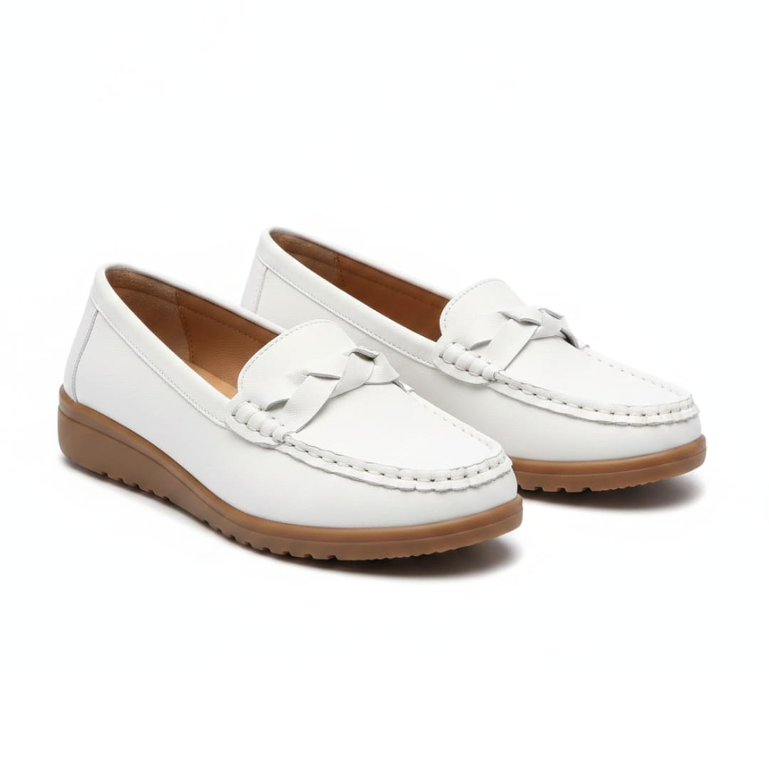 Aurélie Mocassins en Cuir Souple Ergonomiques – Chaussures Confort Marche Quotidienne