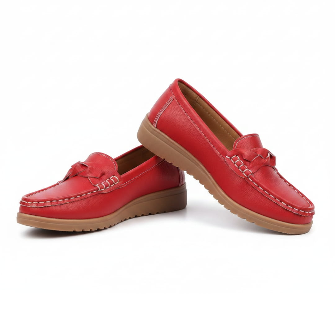 Aurélie Mocassins en Cuir Souple Ergonomiques – Chaussures Confort Marche Quotidienne