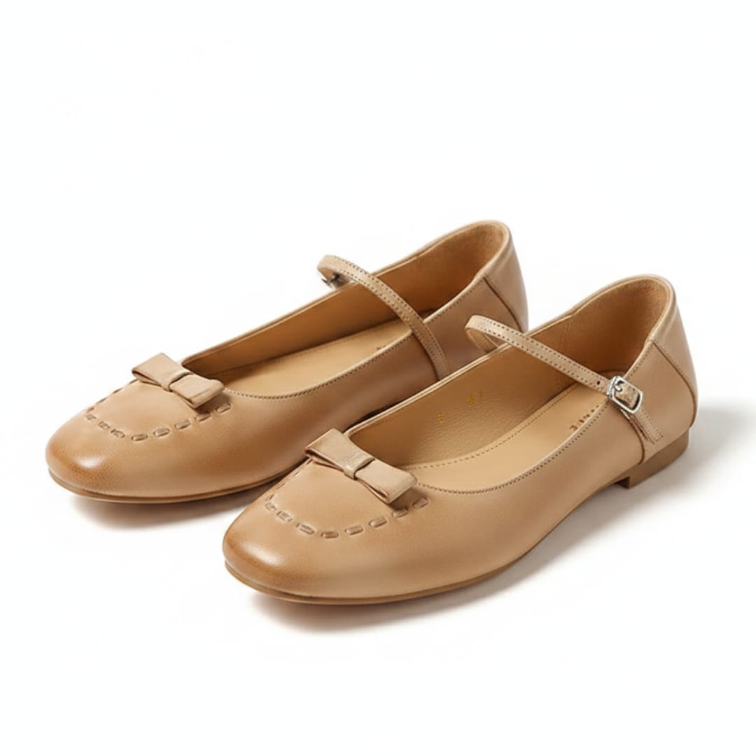 Amélie Chaussures en Cuir Mary-Jane Ballerines Bout Carré Confort Élégant
