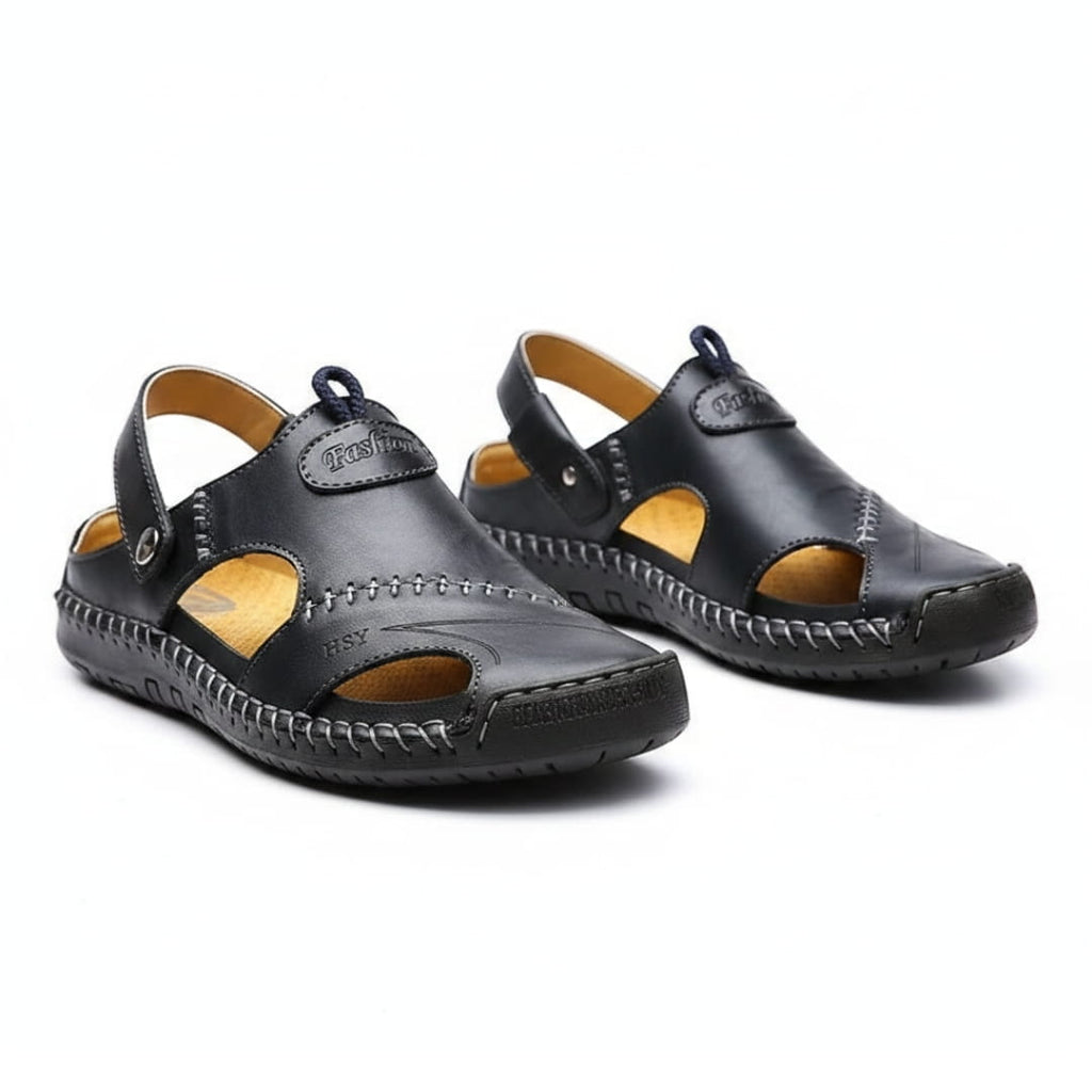 Alvaro Sandales en Cuir à Bout Fermé Style Pêcheur – Chaussures Confort Polyvalent Élégant