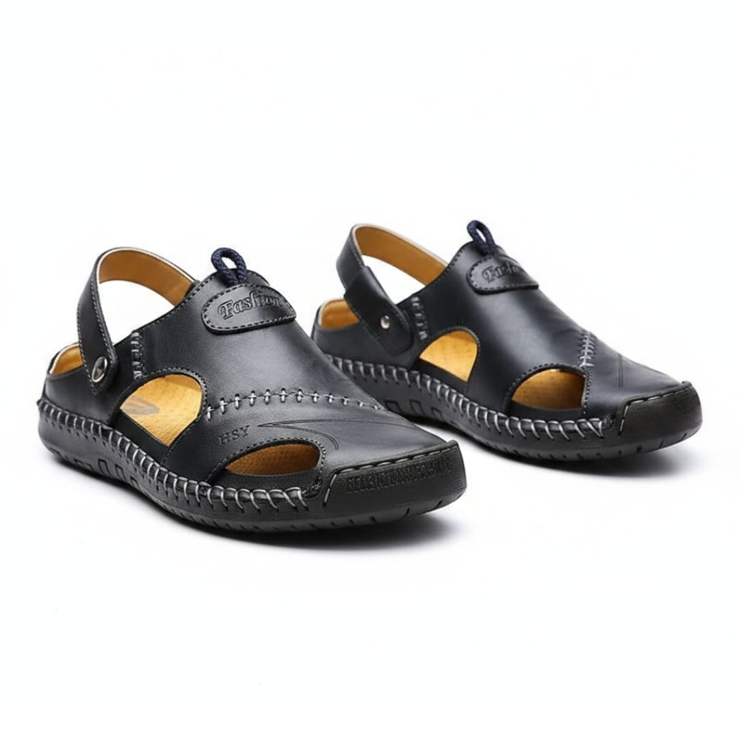 Alvaro Sandales en Cuir à Bout Fermé Style Pêcheur – Chaussures Confort Polyvalent Élégant