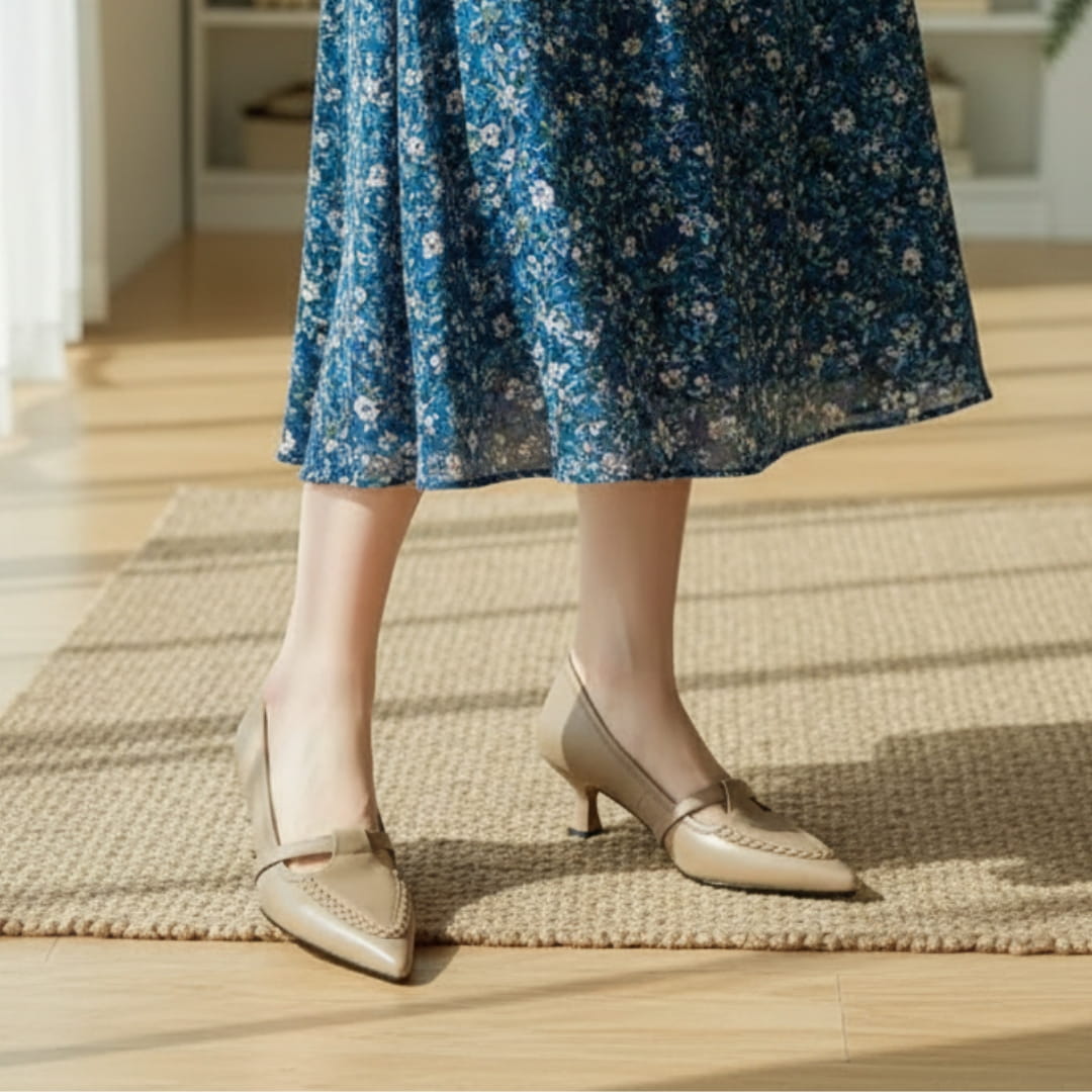Melissa Escarpins en Cuir – Talon Kitten Confort Bout Pointu