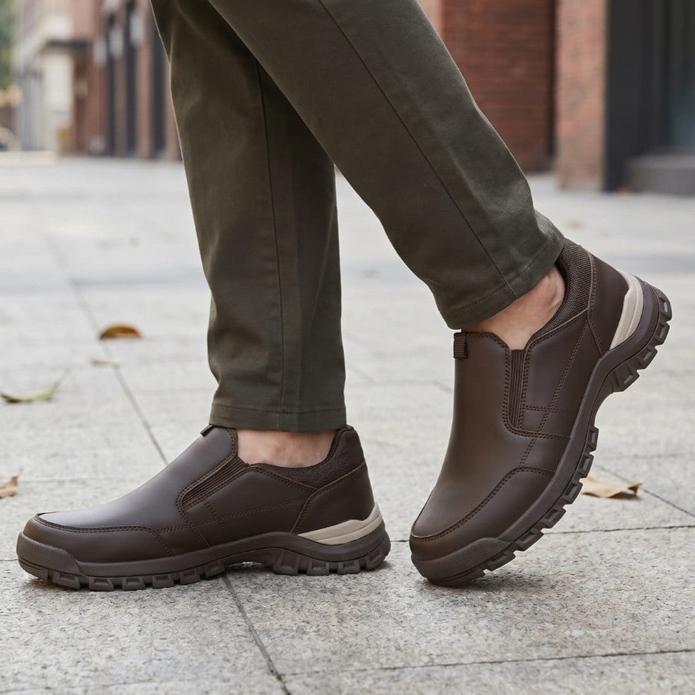 Zachari Cuir Mocassins – Confort Structure Chaussures À Enfiler Souple