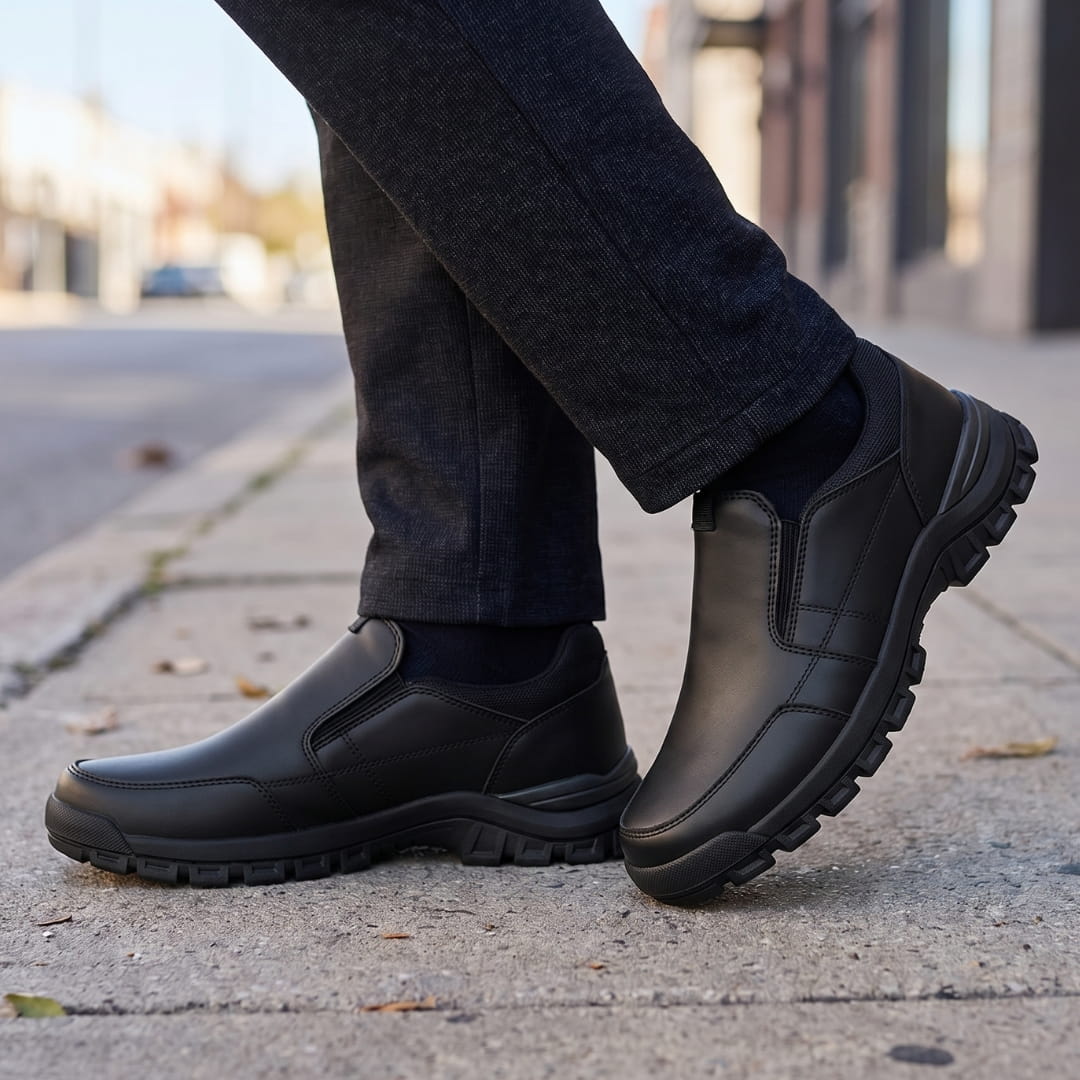 Zachari Cuir Mocassins – Confort Structure Chaussures À Enfiler Souple