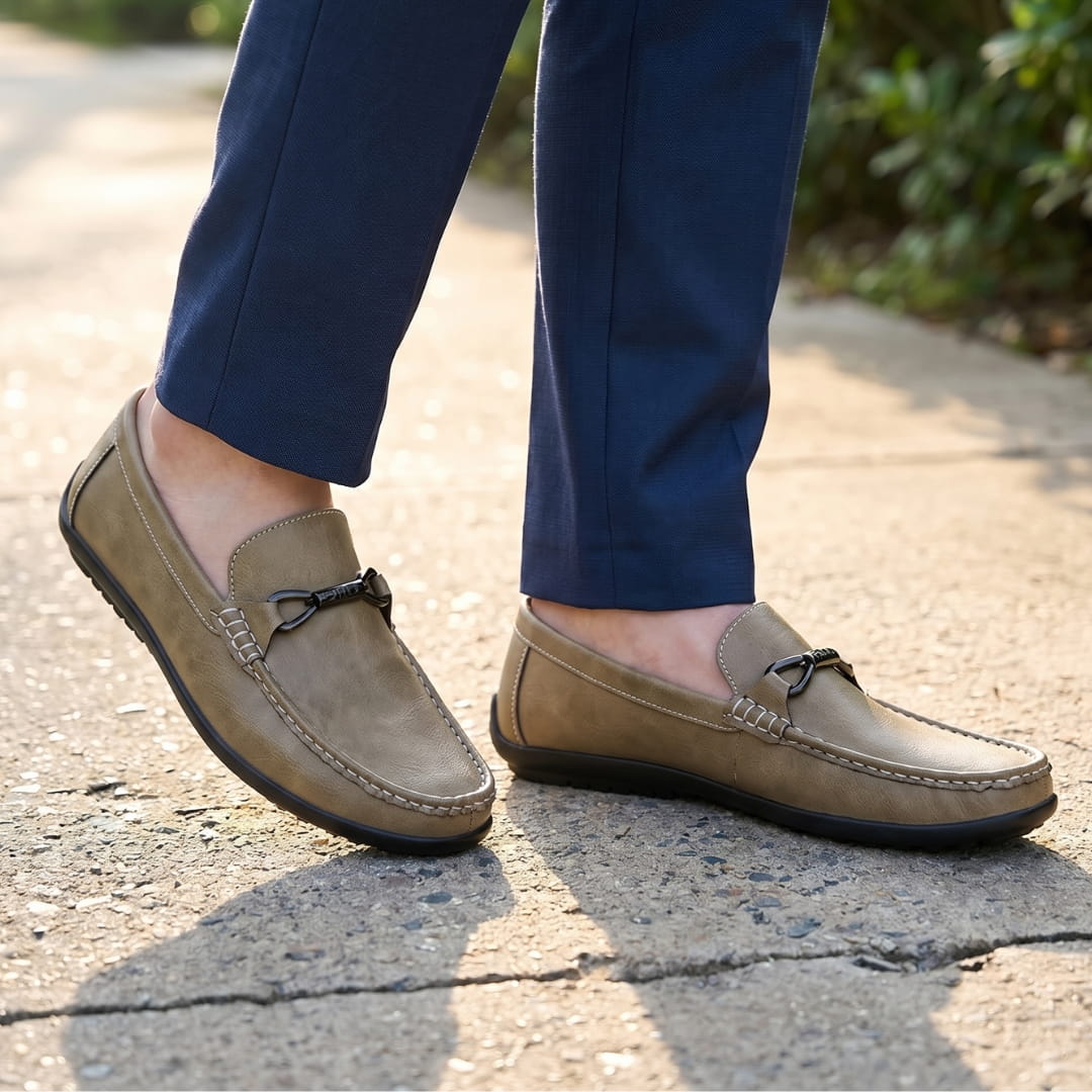 Kevin Cuir Mocassins – Confort Structure Chaussures À Enfiler Souple