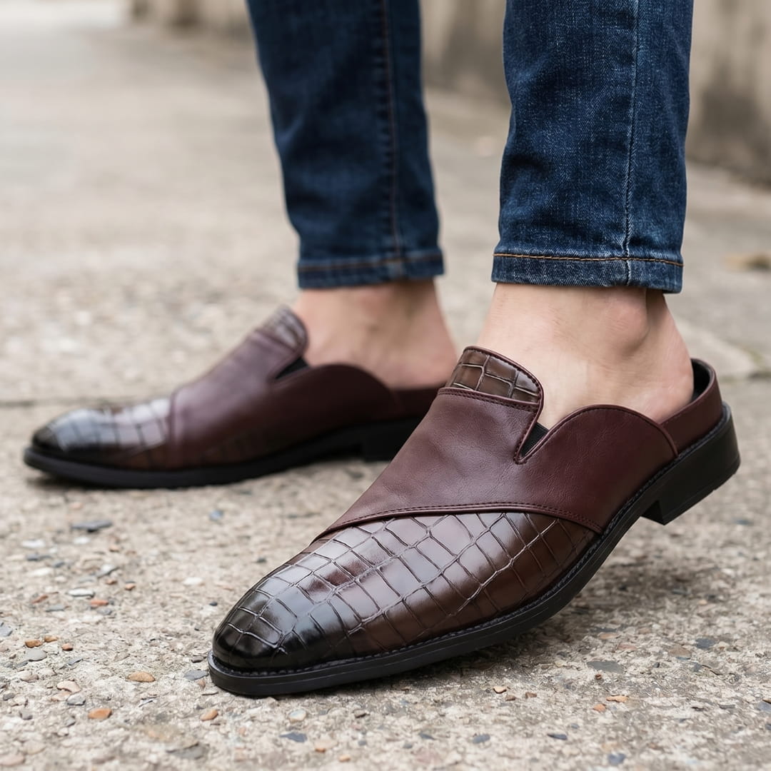 Sandro Mocassins Mules en Cuir – Style Chic Formel Chaussures À Enfiler