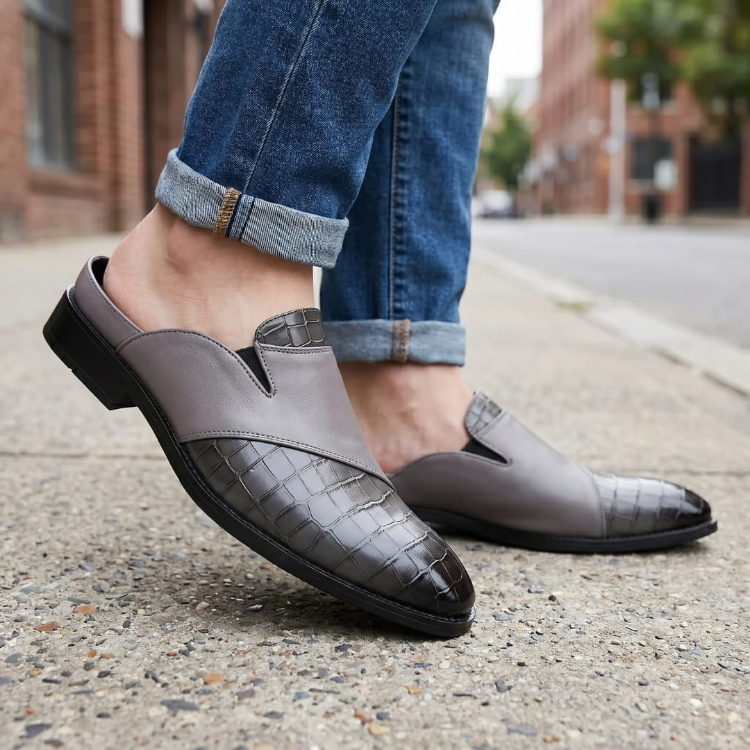 Sandro Mocassins Mules en Cuir – Style Chic Formel Chaussures À Enfiler